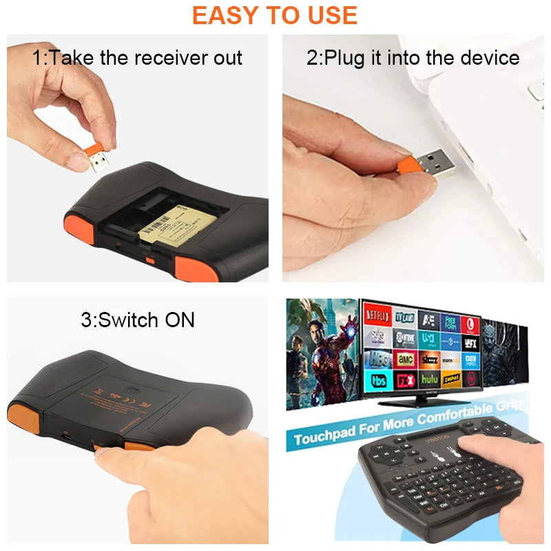 i8 Plus No Backlit 2.4GHz Mini Wireless Keyboard With Touchpad English Russian Air Mouse Remote Control For Android TV Box PC