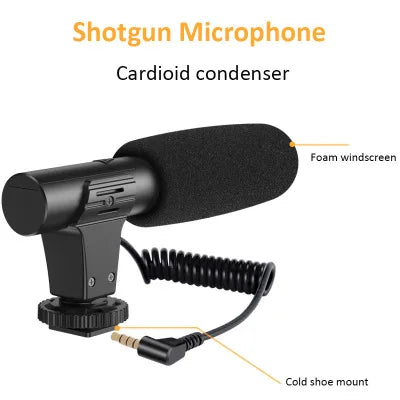 Smartphone Video Microphone Shooting Kit LED Light Stand for iPhone YouTube Live