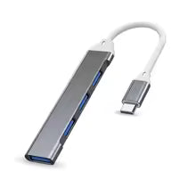 4-Port USB 3.0 High-Speed Hub with Type-C Adapter