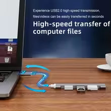 4-Port USB 3.0 High-Speed Hub with Type-C Adapter