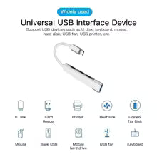 4-Port USB 3.0 High-Speed Hub with Type-C Adapter