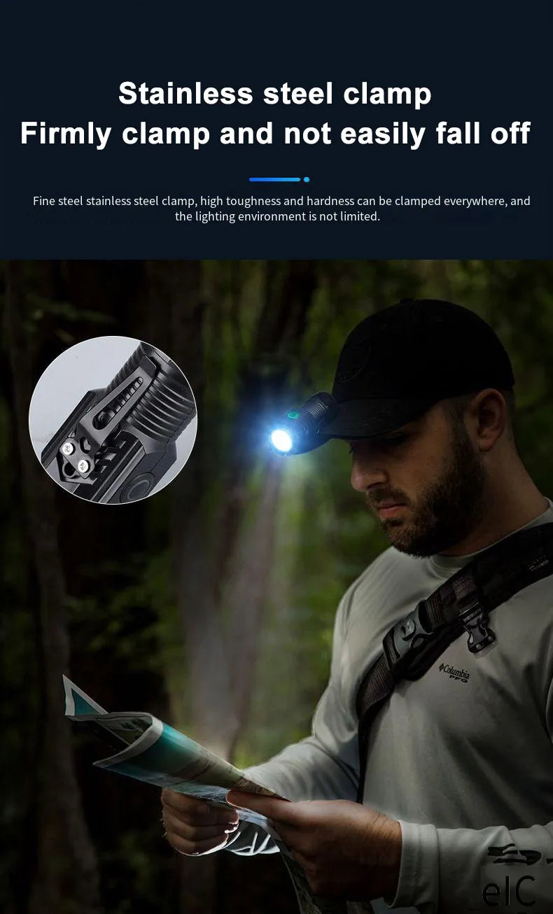 Portable Mini LED Flashlight 3LED Ultra Strong Light Flash Light USB Rechargeable Built-in Battery with Pen Clip