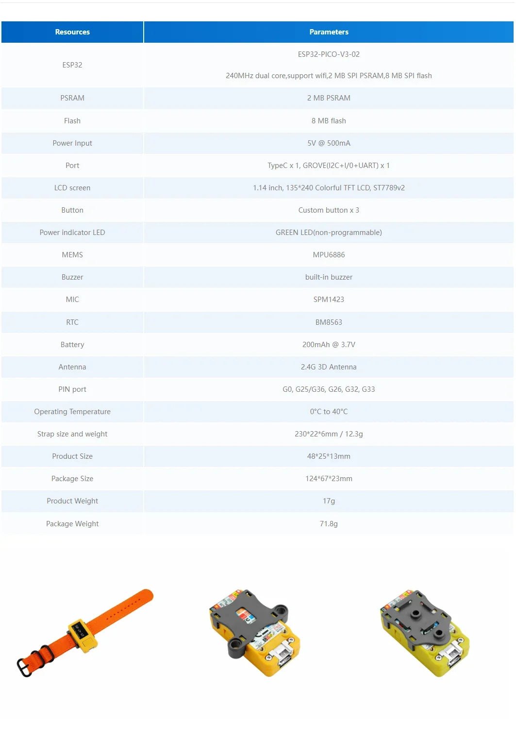 M5StickC PLUS2 with Watch Accessories ESP32-PICO-V3-02 Mini IoT Development Kit BLE and WiFi IoT Controller