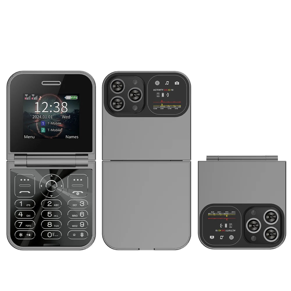 SERVO Classic Small Flip Mobile Phone 2G Dual SIM Card Blacklist Speed Dial 2.0“ Screen 180° Fold Button Cellphones New upgrade