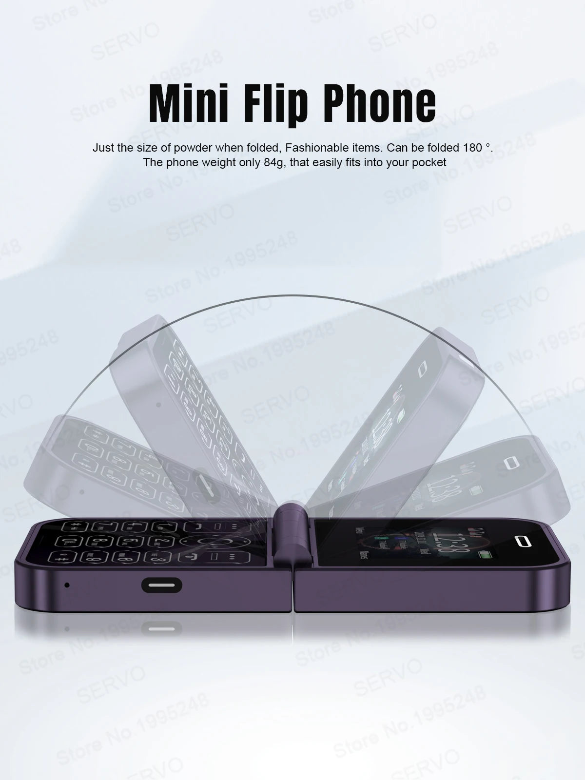 SERVO Classic Small Flip Mobile Phone 2G Dual SIM Card Blacklist Speed Dial 2.0“ Screen 180° Fold Button Cellphones New upgrade