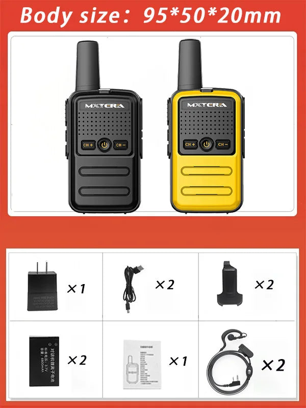 Walkie talkie battery operated radio Mini Toy 1~5 Km UHF Gift Two Way Transceiver 1S 2S Tablet Colorful Fuselage New Kids Talki