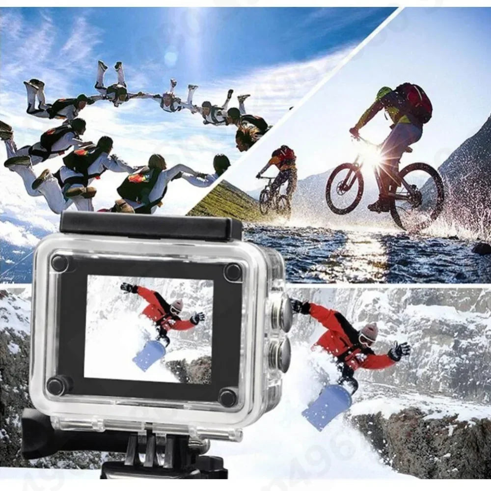 4K Ultra HD Action Camera 2.0-inch Screen Waterproof WiFi Remote Control 30fps/170D Underwater Helmet Sports Go Pro Video Ip Cam