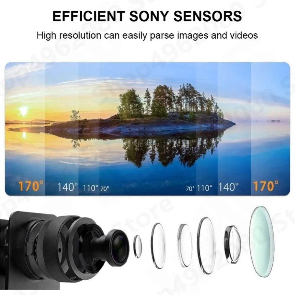 4K Ultra HD Action Camera 2.0-inch Screen Waterproof WiFi Remote Control 30fps/170D Underwater Helmet Sports Go Pro Video Ip Cam