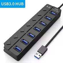 4/7 Ports USB 3.0 Hub with Individual Switches & LED Indicators
