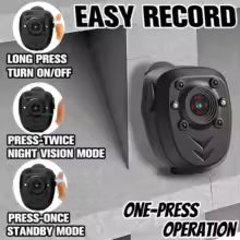 Ultra-Compact 1080P HD Body Camera – Night Vision & Loop Recording