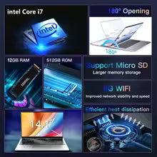 Ultra-Fast 14.1" i7 Professional Laptop – Windows 11 Pro, 12GB RAM, Up to 2TB SSD