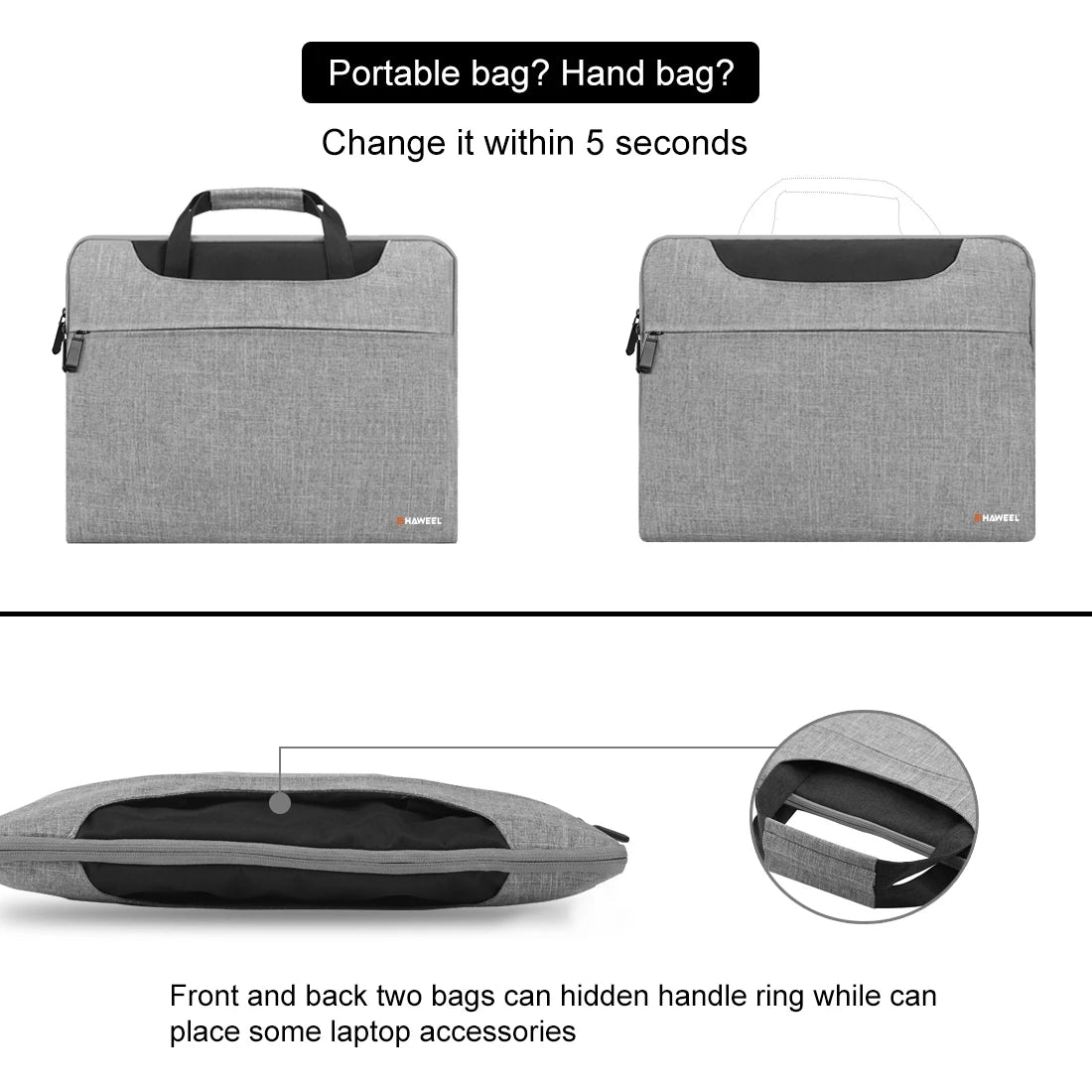 HAWEEL 13.0-14.0 inch/ 14.0-16.0 inch Briefcase Crossbody Laptop Bag For Macbook/ Lenovo/ Thinkpad/ ASUS/ HP & Other Laptop Bag