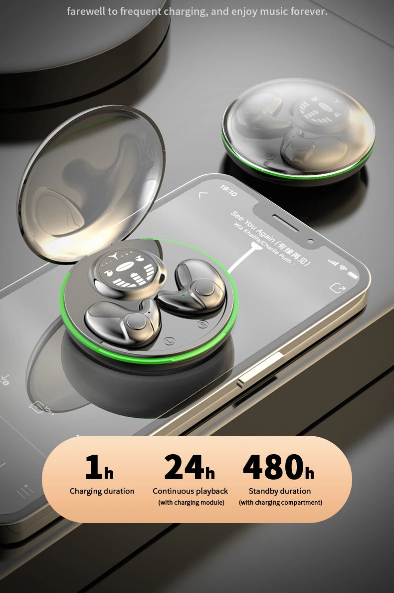 Bluetooth 5.3 Earphones Invisible Sleep Headphones TWS Wireless Hedsets HiFi Stereo Noise Reduction Earbuds for Xiaomi Huawei