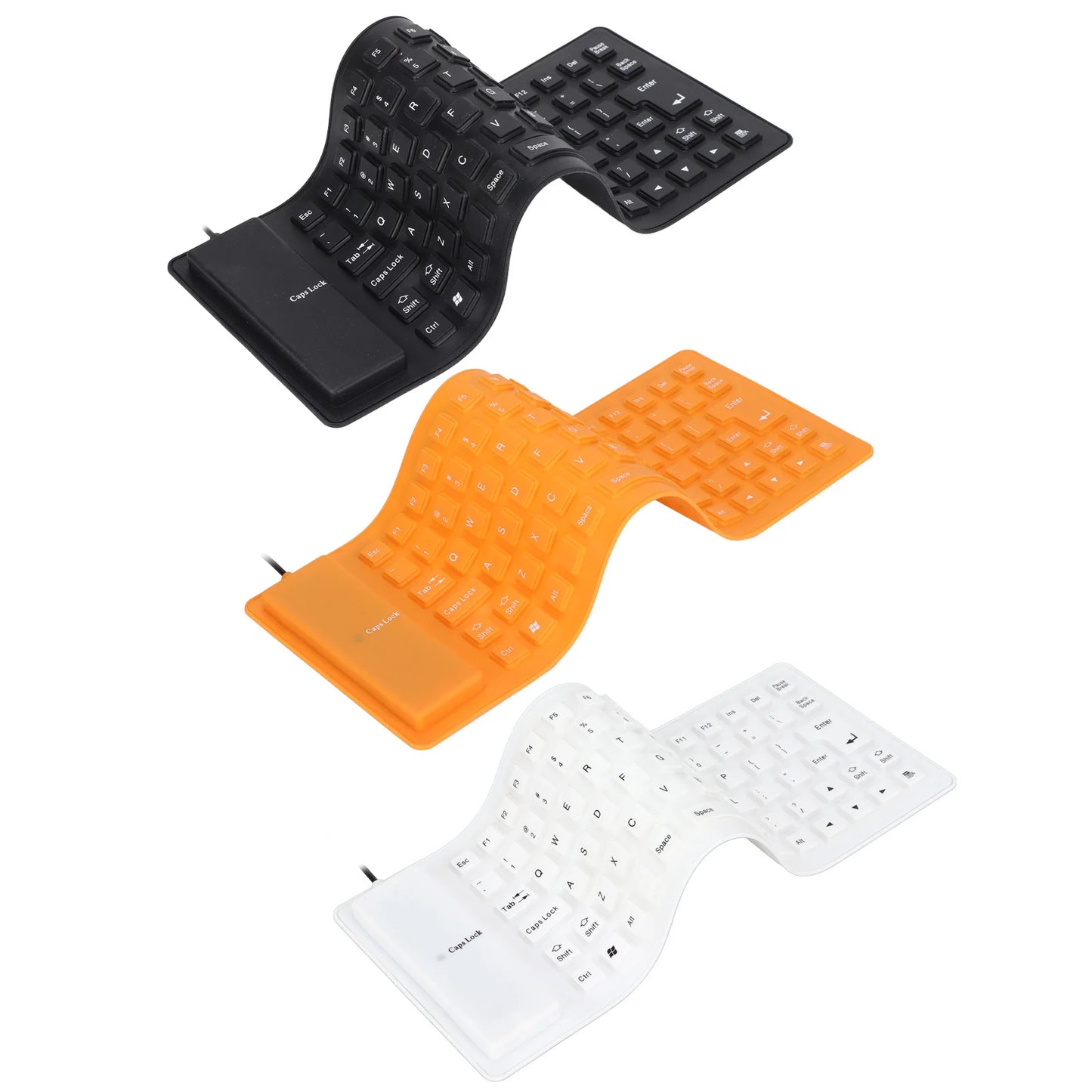 Silicone Keyboard Rollable Keyboard Mute Button USB Wired Lightweight Portable Various Colors Soft Comfortable for PC Notebook