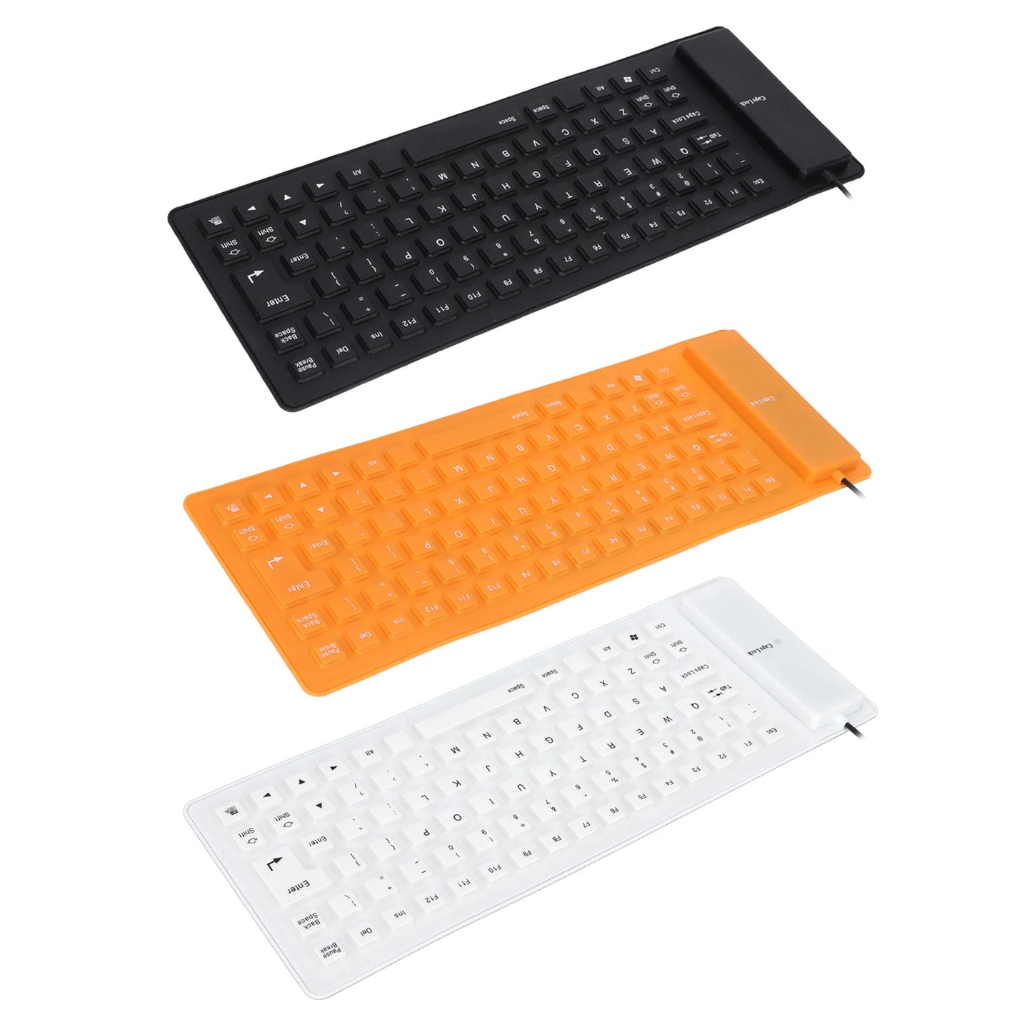 Silicone Keyboard Rollable Keyboard Mute Button USB Wired Lightweight Portable Various Colors Soft Comfortable for PC Notebook