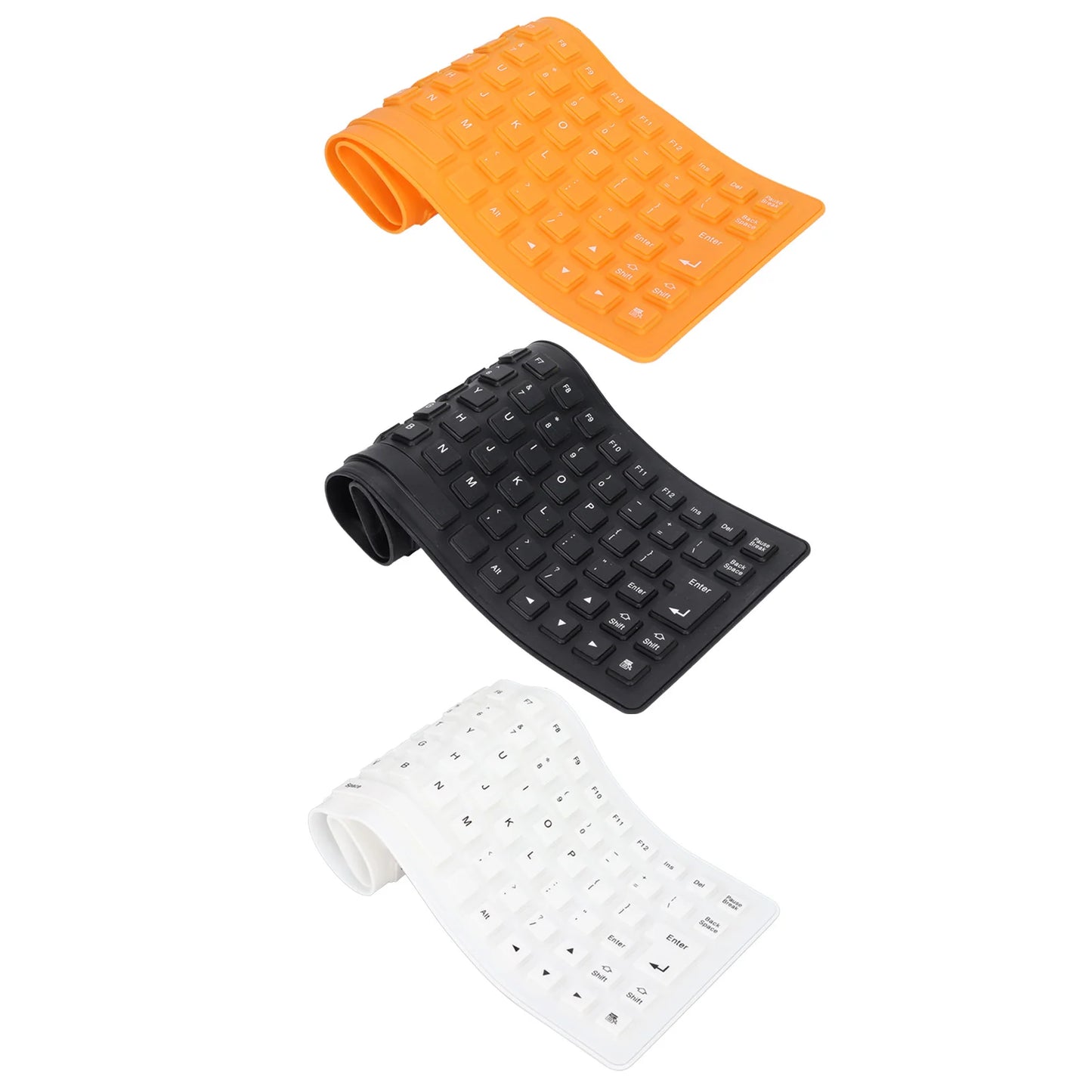 Silicone Keyboard Rollable Keyboard Mute Button USB Wired Lightweight Portable Various Colors Soft Comfortable for PC Notebook