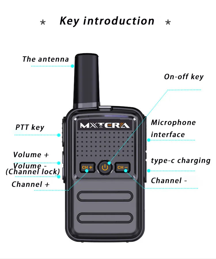 Walkie talkie battery operated radio  Mini Toy 1~5 Km UHF Gift Two Way Transceiver 1S 2S Tablet Colorful Fuselage New Kids Talki