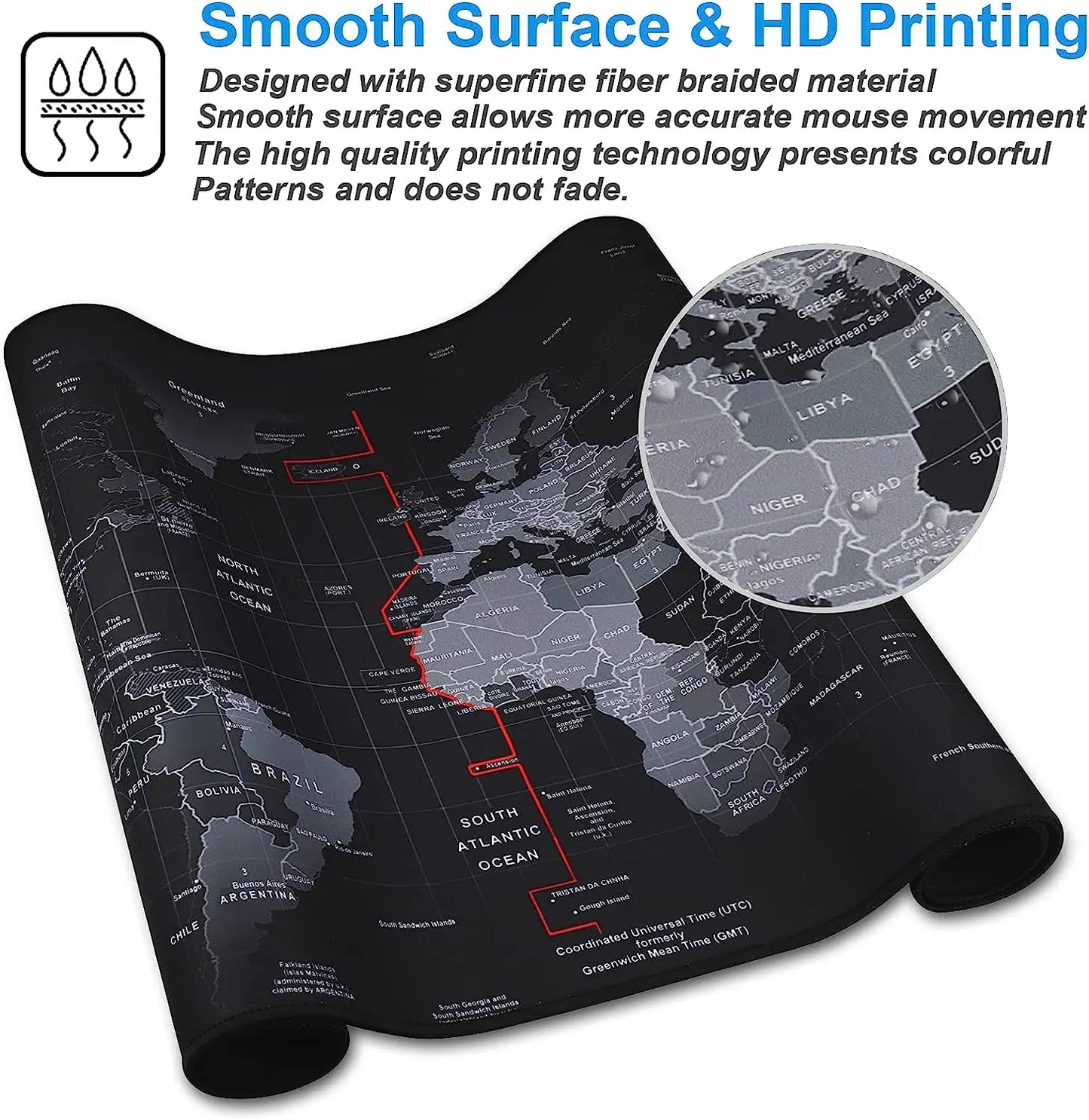 Map Mouse Pad Large Map Desk Mat Protector Gaming Mousepads Office Table Decor Keyboard Long Padding Notebook Computer Gamer Mat