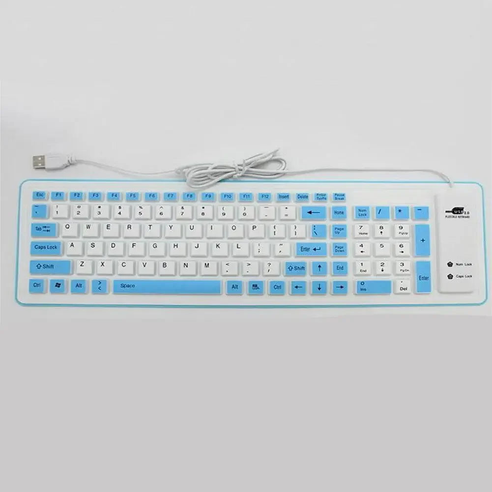 Portable Silent Foldable Silicone Keyboard Usb Flexible Soft Waterproof Roll Up Keyboard For Pc Laptop