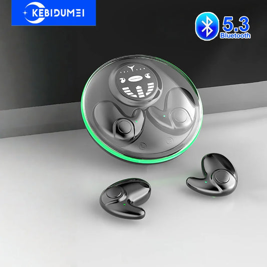Bluetooth 5.3 Earphones Invisible Sleep Headphones TWS Wireless Hedsets HiFi Stereo Noise Reduction Earbuds for Xiaomi Huawei