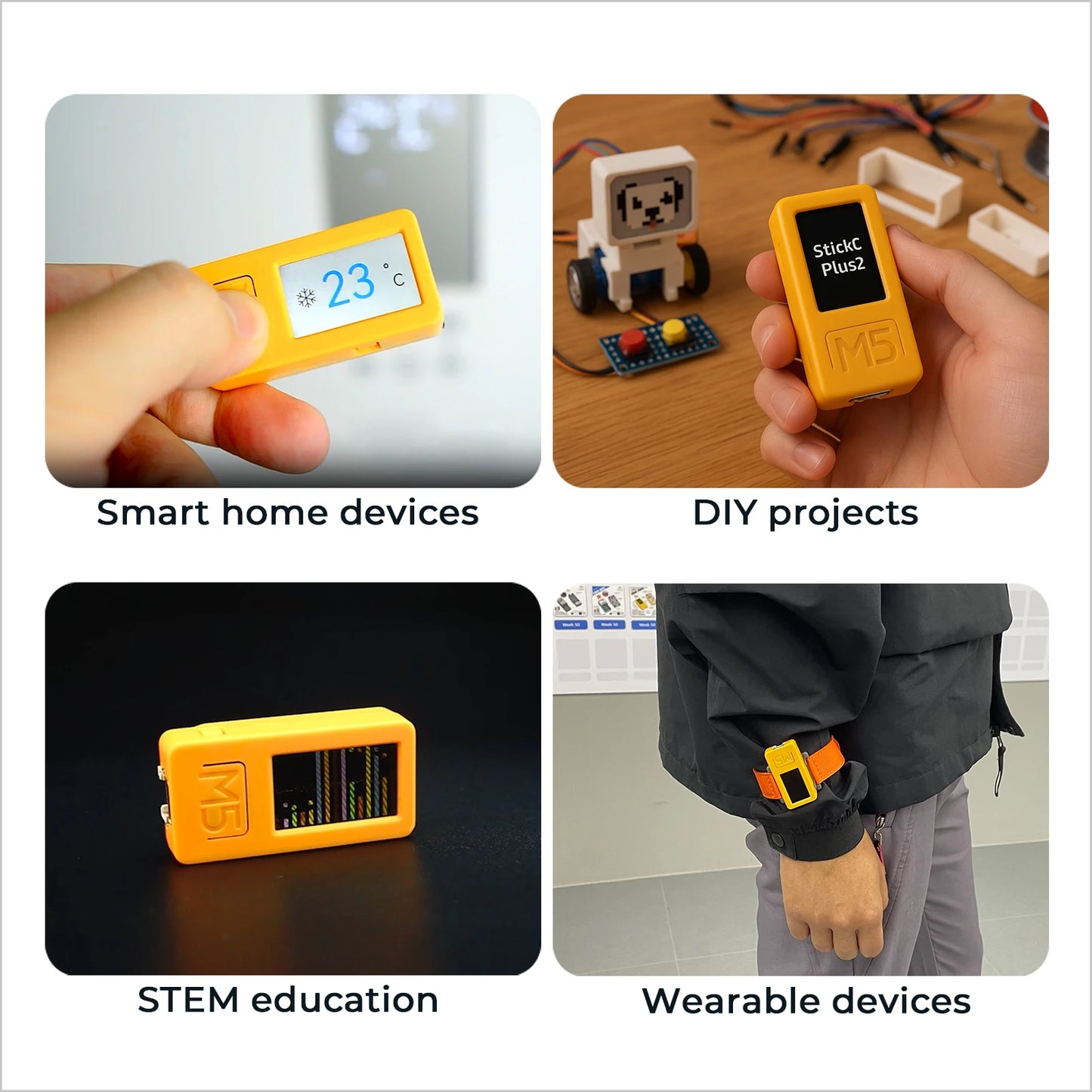 M5Stack Official M5StickC PLUS2 ESP32-PICO-V3-02 Mini IoT Development Kit 1.14-inch TFT Screen IoT Controller IR and WiFi