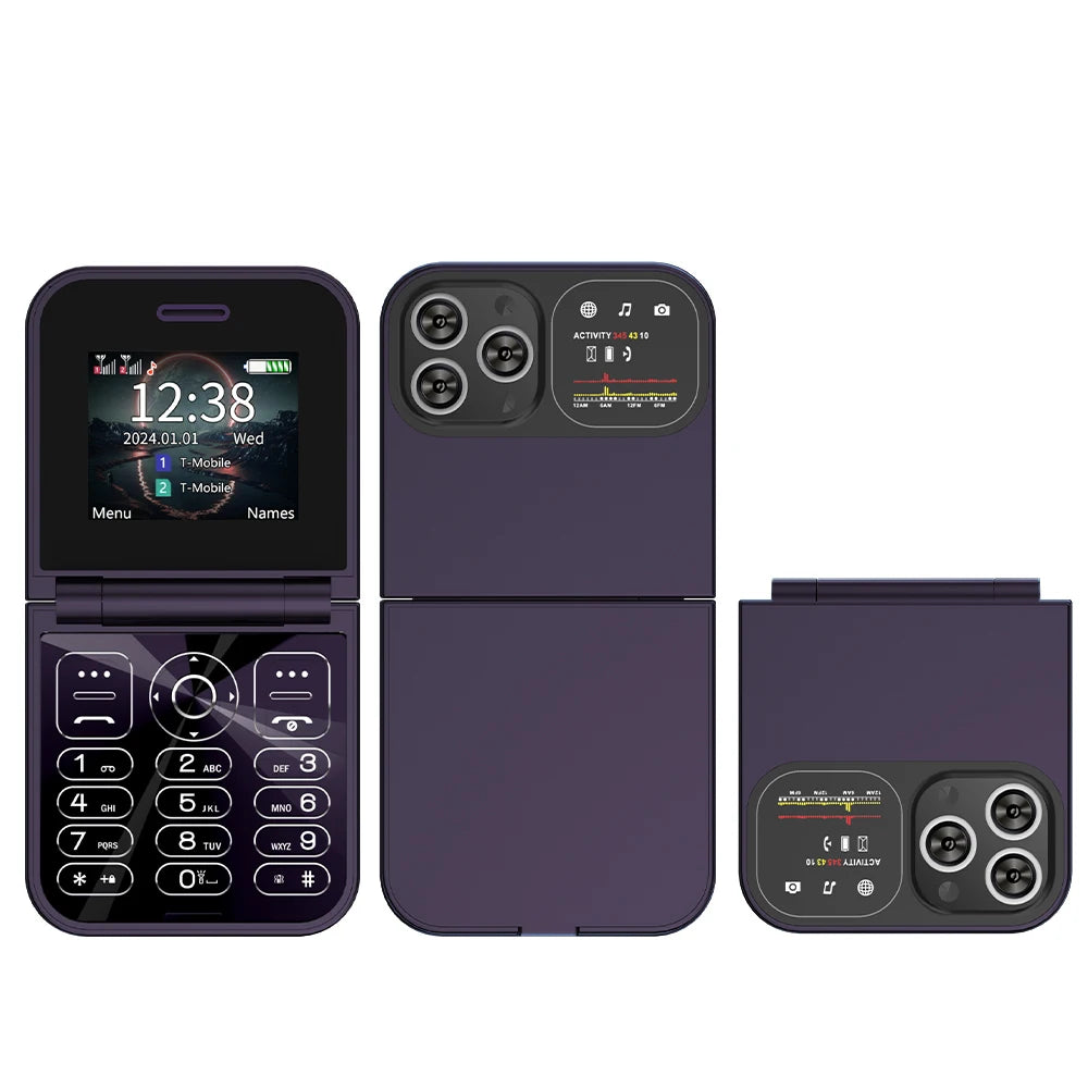 SERVO Classic Small Flip Mobile Phone 2G Dual SIM Card Blacklist Speed Dial 2.0“ Screen 180° Fold Button Cellphones New upgrade