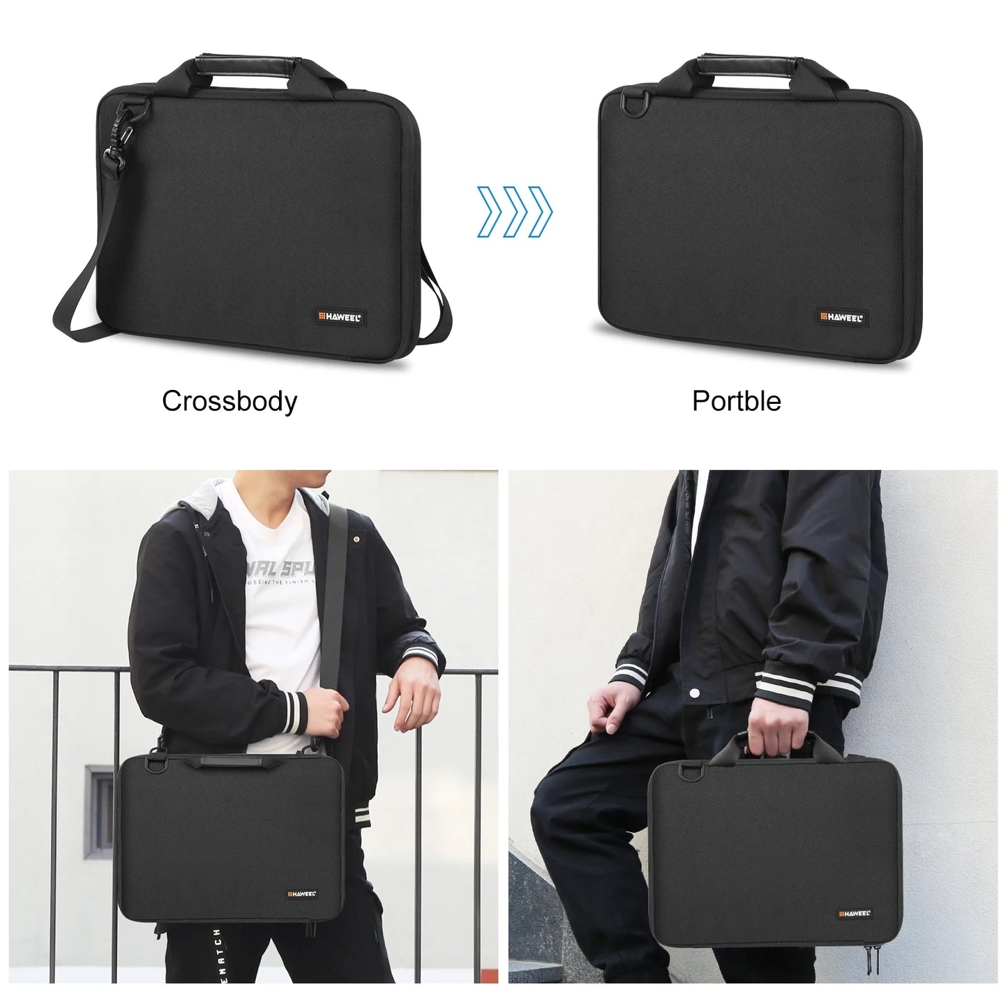 HAWEEL 13.0-14.0 inch/ 14.0-16.0 inch Briefcase Crossbody Laptop Bag For Macbook/ Lenovo/ Thinkpad/ ASUS/ HP & Other Laptop Bag