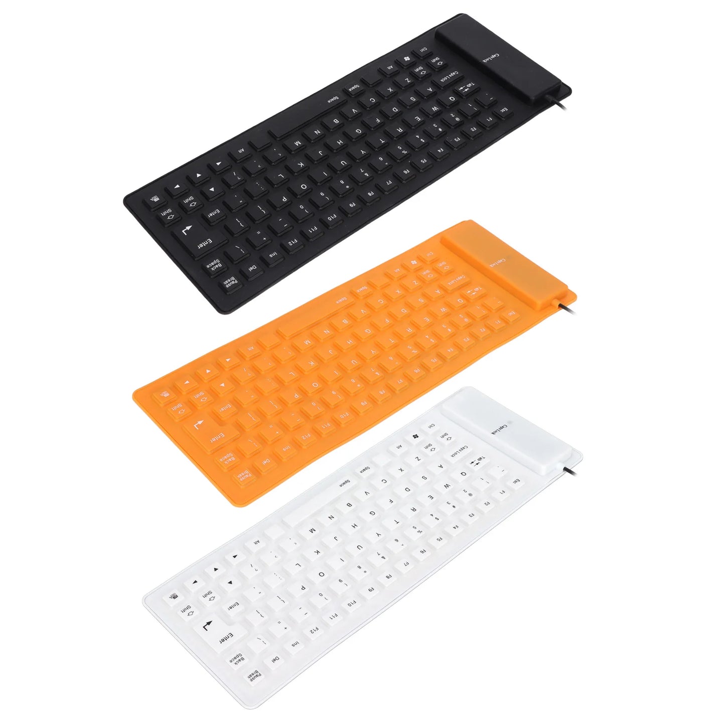 Silicone Keyboard Rollable Keyboard Mute Button USB Wired Lightweight Portable Various Colors Soft Comfortable for PC Notebook
