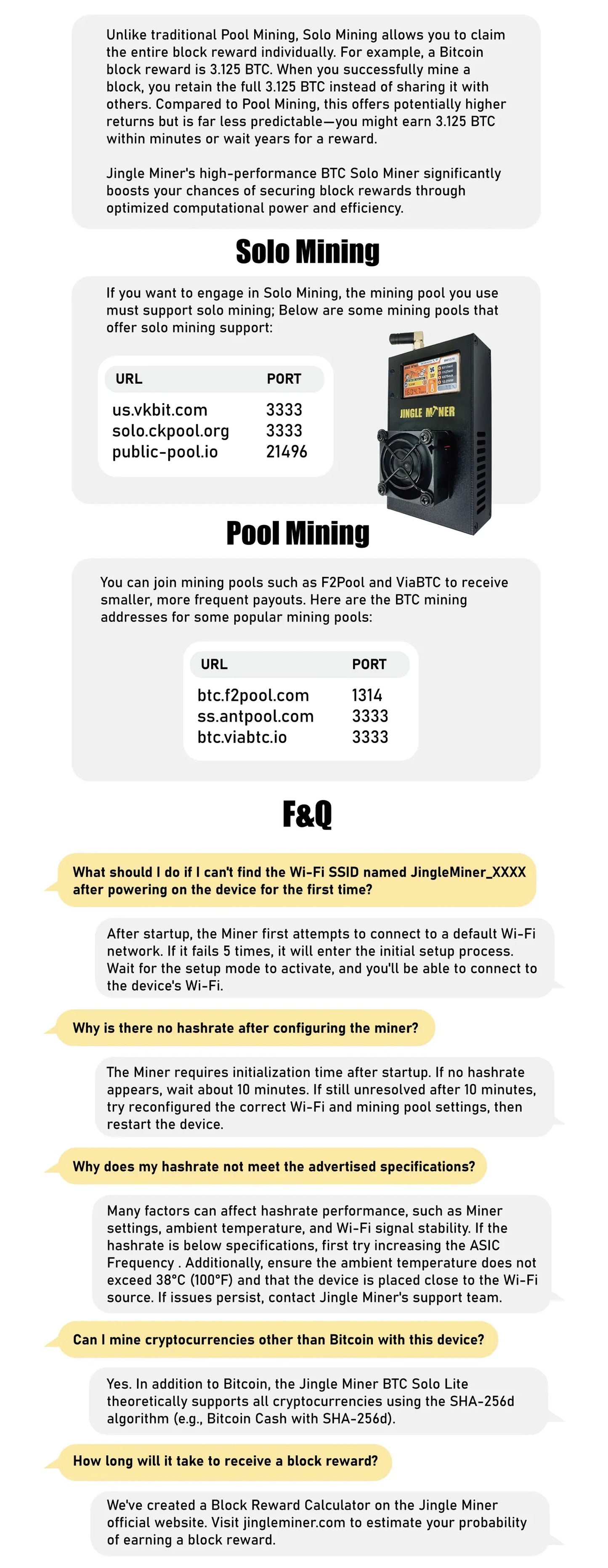 New Jingle Miner BTC Solo Lite 1.2TH/S BTC Miner BM1370 ASIC Chip BTC Solo Mining 5V DC Bitcoin ASIC Miner Crypto Solo Miner
