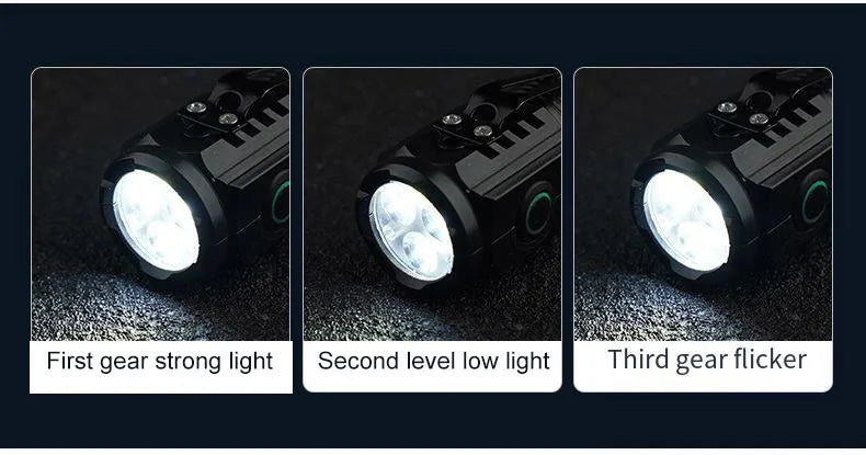 Portable Mini LED Flashlight 3LED Ultra Strong Light Flash Light USB Rechargeable Built-in Battery with Pen Clip