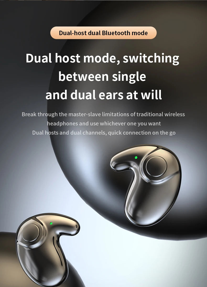 Bluetooth 5.3 Earphones Invisible Sleep Headphones TWS Wireless Hedsets HiFi Stereo Noise Reduction Earbuds for Xiaomi Huawei