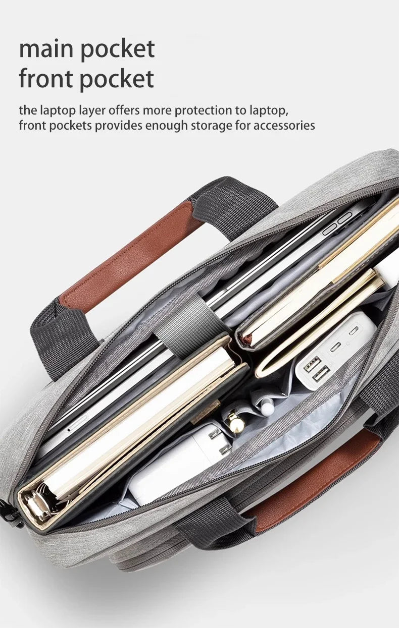 Men Laptop Bag 13.3 14 15.6 Inch for Macbook Air Pro 13 15 16 HP Huawei Asus Acer Dell Xiaomi Lenovo Shoulder Handbags Briefcase