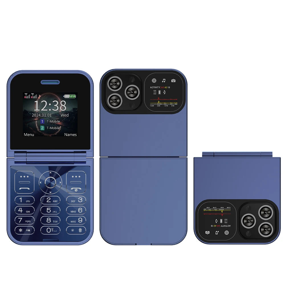 SERVO Classic Small Flip Mobile Phone 2G Dual SIM Card Blacklist Speed Dial 2.0“ Screen 180° Fold Button Cellphones New upgrade