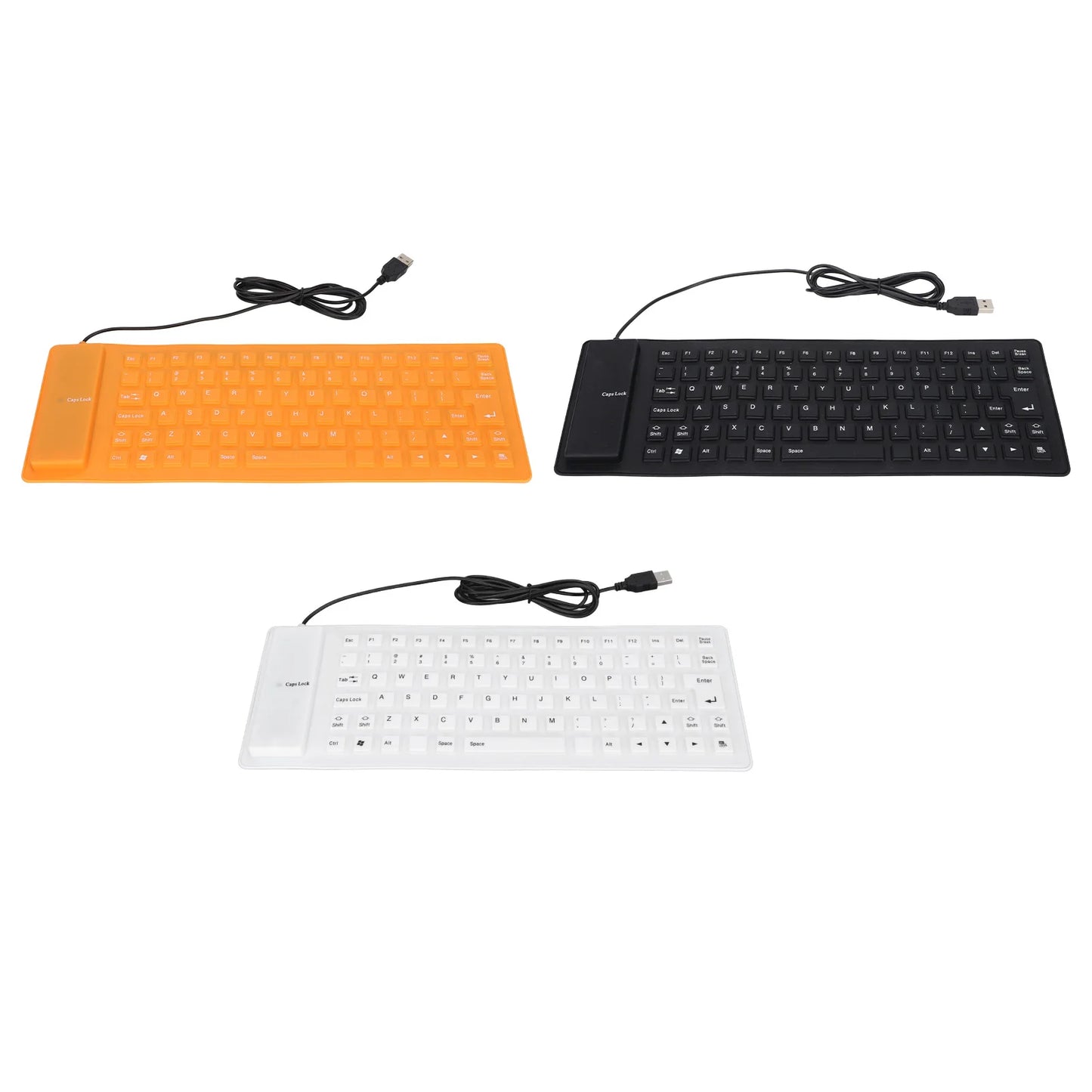 Silicone Keyboard Rollable Keyboard Mute Button USB Wired Lightweight Portable Various Colors Soft Comfortable for PC Notebook