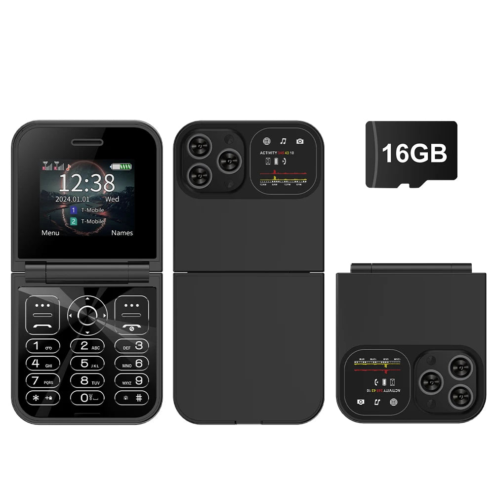 SERVO Classic Small Flip Mobile Phone 2G Dual SIM Card Blacklist Speed Dial 2.0“ Screen 180° Fold Button Cellphones New upgrade
