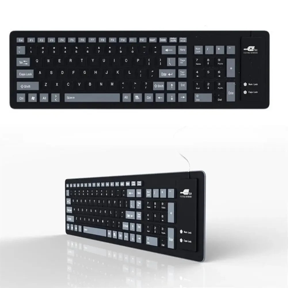 Portable Silent Foldable Silicone Keyboard Usb Flexible Soft Waterproof Roll Up Keyboard For Pc Laptop