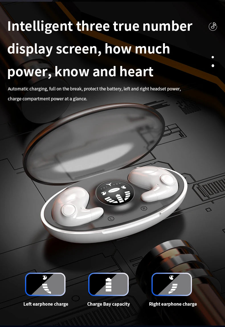 Bluetooth 5.3 Earphones Mini Invisible Sleep Headphones IPX5 Waterproof Noise Reduction Earbuds Sports Headsets for Xiaomi