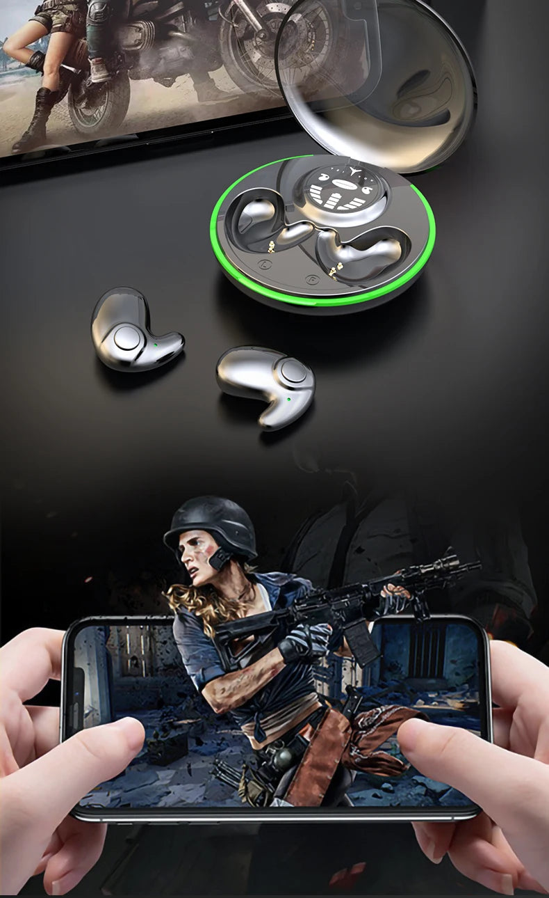 Bluetooth 5.3 Earphones Invisible Sleep Headphones TWS Wireless Hedsets HiFi Stereo Noise Reduction Earbuds for Xiaomi Huawei