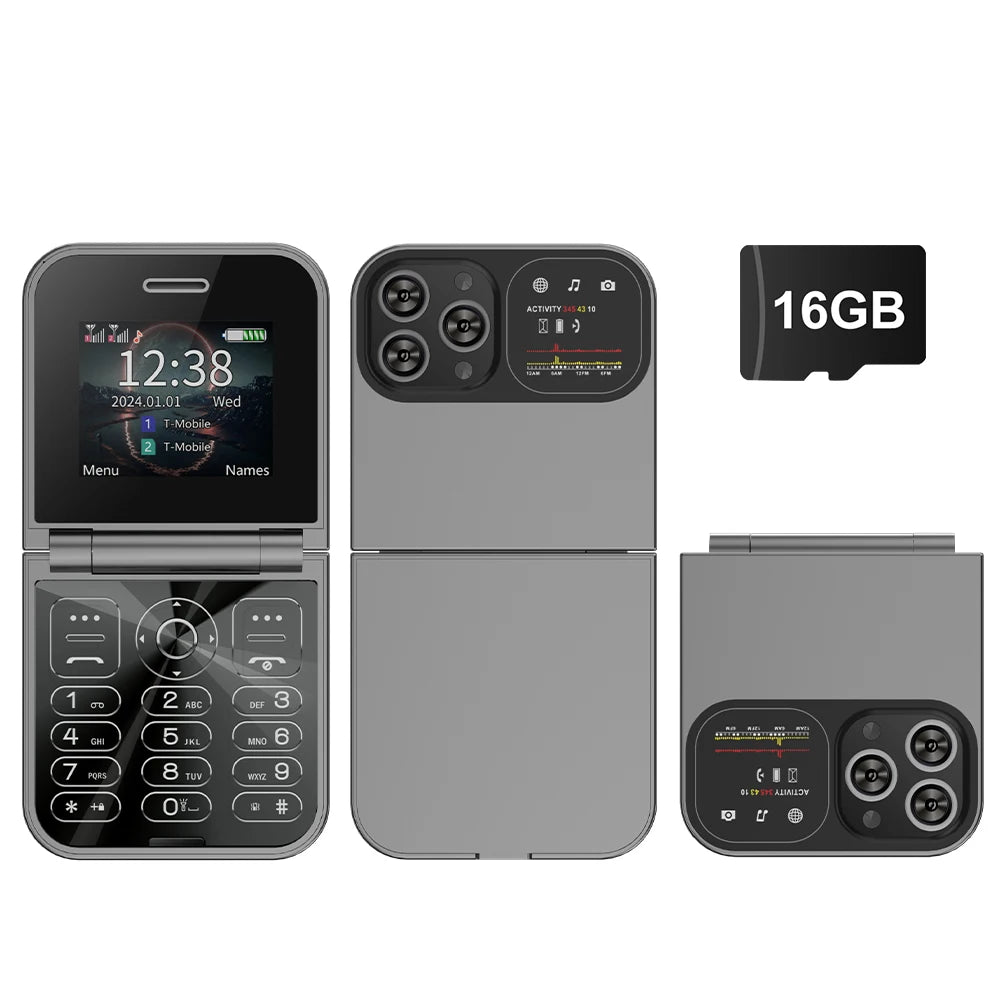 SERVO Classic Small Flip Mobile Phone 2G Dual SIM Card Blacklist Speed Dial 2.0“ Screen 180° Fold Button Cellphones New upgrade
