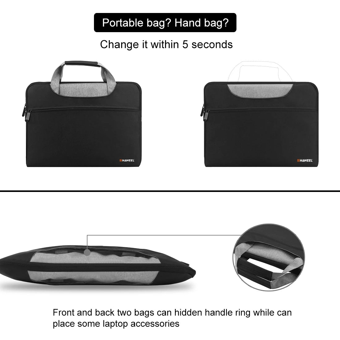 HAWEEL 13.0-14.0 inch/ 14.0-16.0 inch Briefcase Crossbody Laptop Bag For Macbook/ Lenovo/ Thinkpad/ ASUS/ HP & Other Laptop Bag