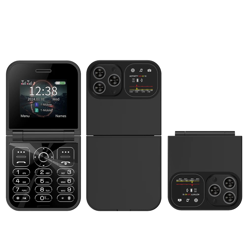 SERVO Classic Small Flip Mobile Phone 2G Dual SIM Card Blacklist Speed Dial 2.0“ Screen 180° Fold Button Cellphones New upgrade