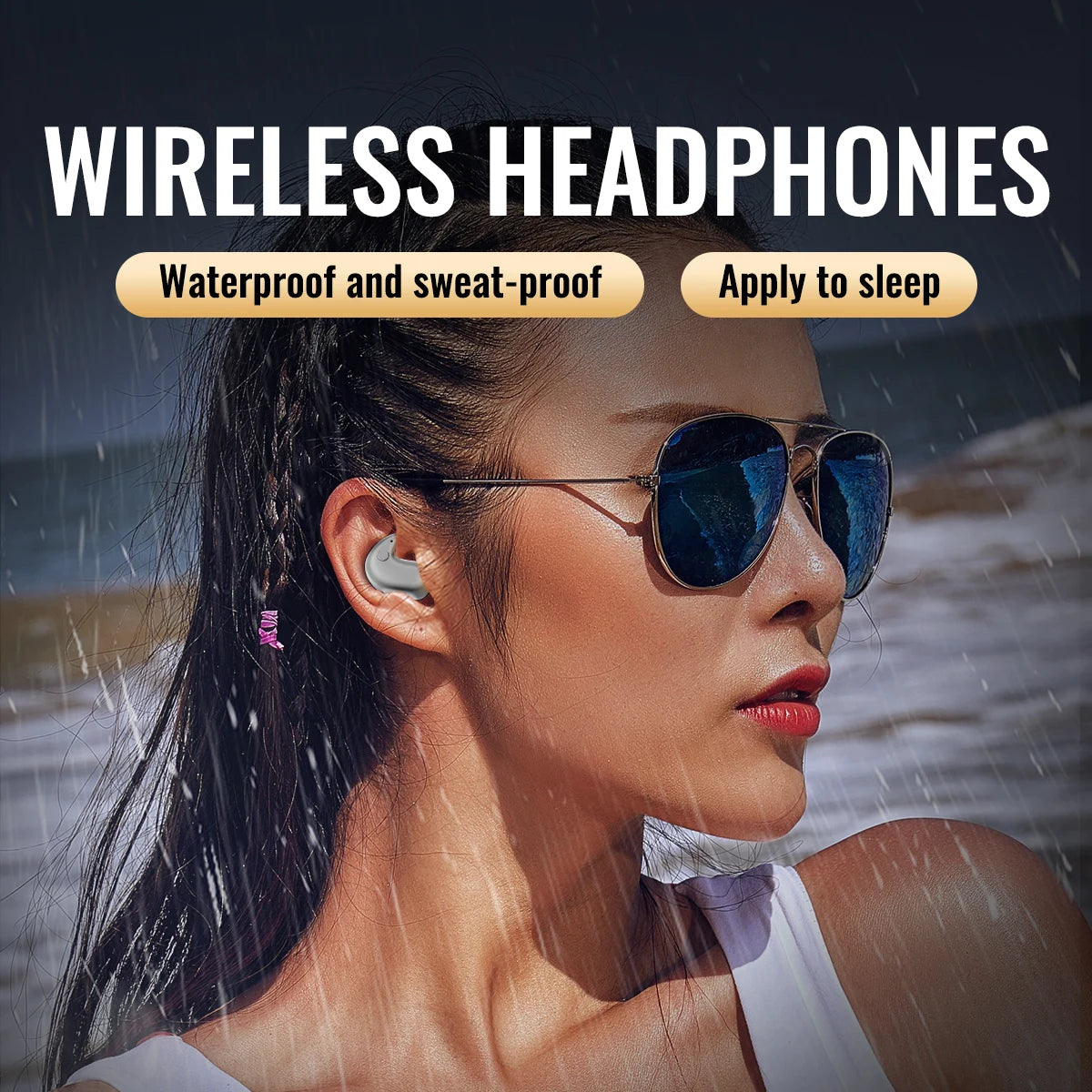 Bluetooth 5.3 Earphones Invisible Sleep Headphones TWS Wireless Hedsets HiFi Stereo Noise Reduction Earbuds for Xiaomi Huawei