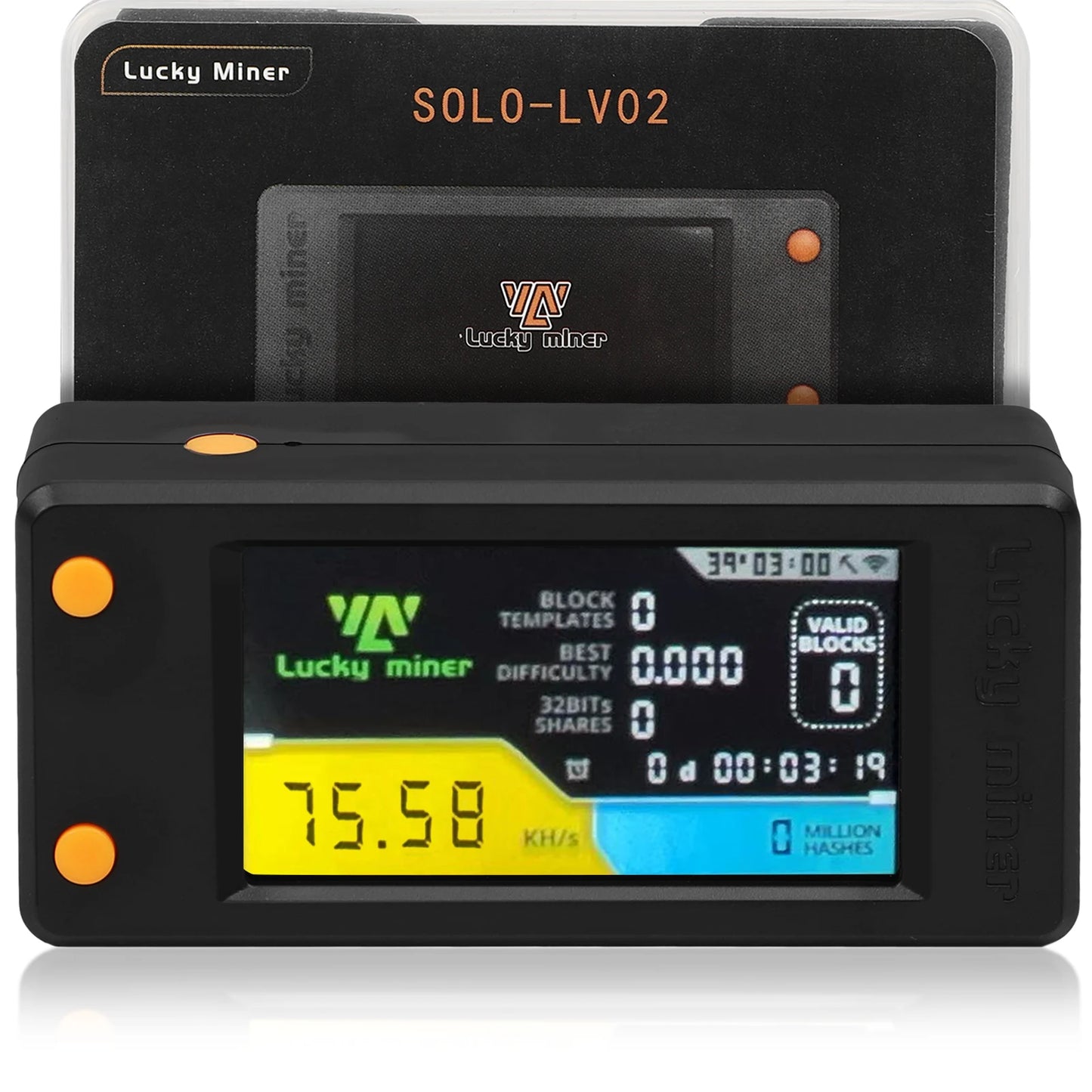 Bitcoins Miner Lotto Mining Device 78K/S 2.4G WiFi/Hotspot SHA-256 Asic Chip BM1366 Portable LV02 Micro Silent Cryptocurrency Ho
