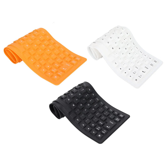 Silicone Keyboard Rollable Keyboard Mute Button USB Wired Lightweight Portable Various Colors Soft Comfortable for PC Notebook