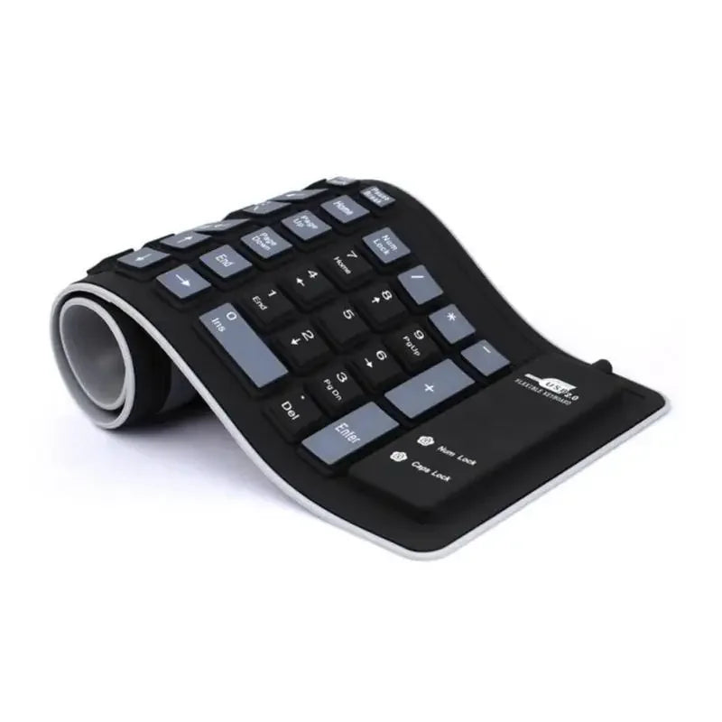 Portable Silent Foldable Silicone Keyboard Usb Flexible Soft Waterproof Roll Up Keyboard For Pc Laptop