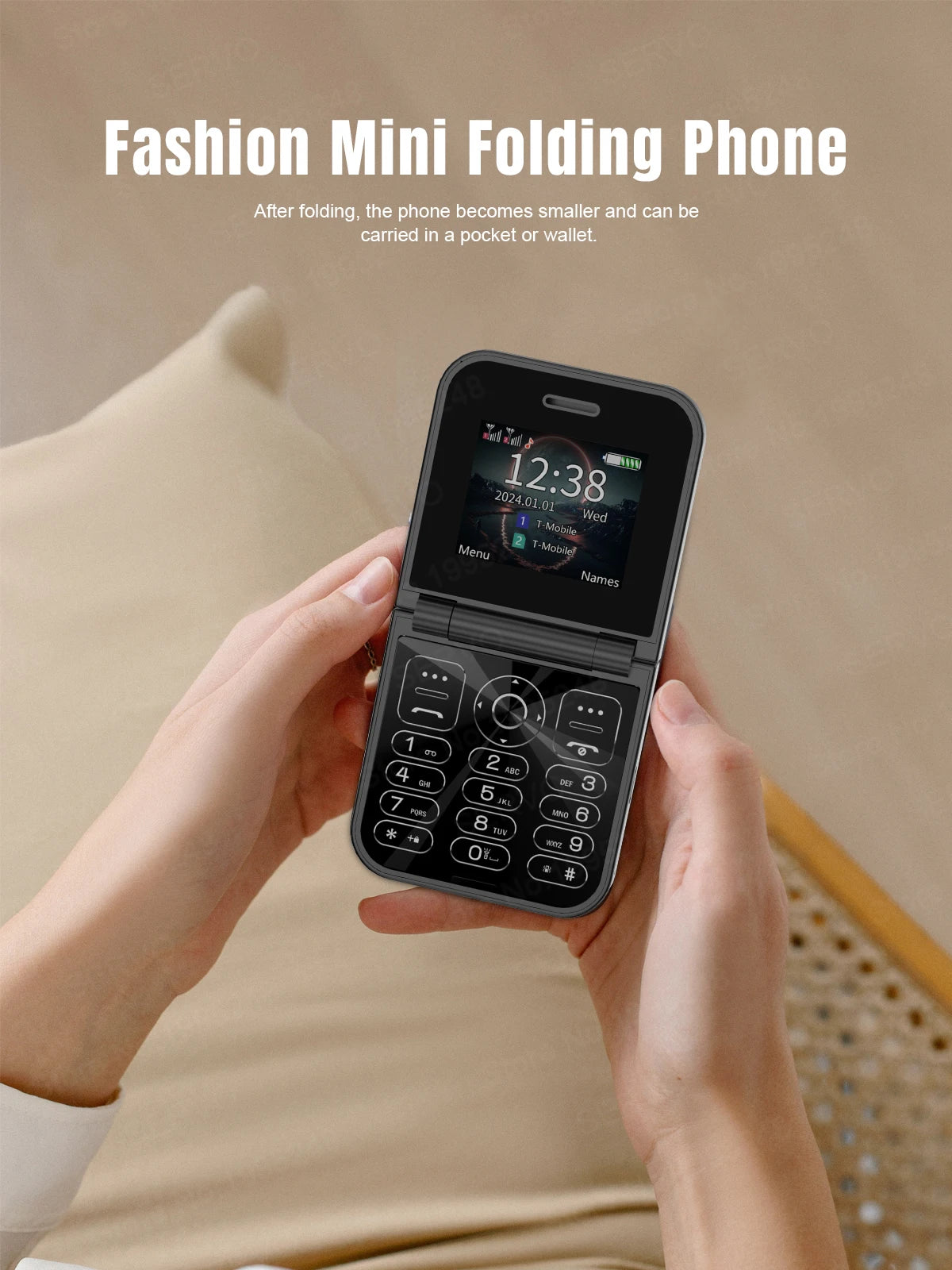 SERVO Classic Small Flip Mobile Phone 2G Dual SIM Card Blacklist Speed Dial 2.0“ Screen 180° Fold Button Cellphones New upgrade