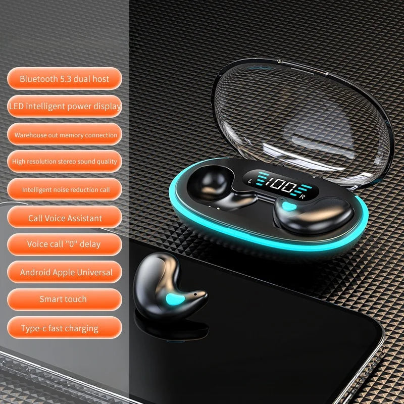 Bluetooth 5.3 Earphones Mini Invisible Sleep Headphones IPX5 Waterproof Noise Reduction Earbuds Sports Headsets for Xiaomi