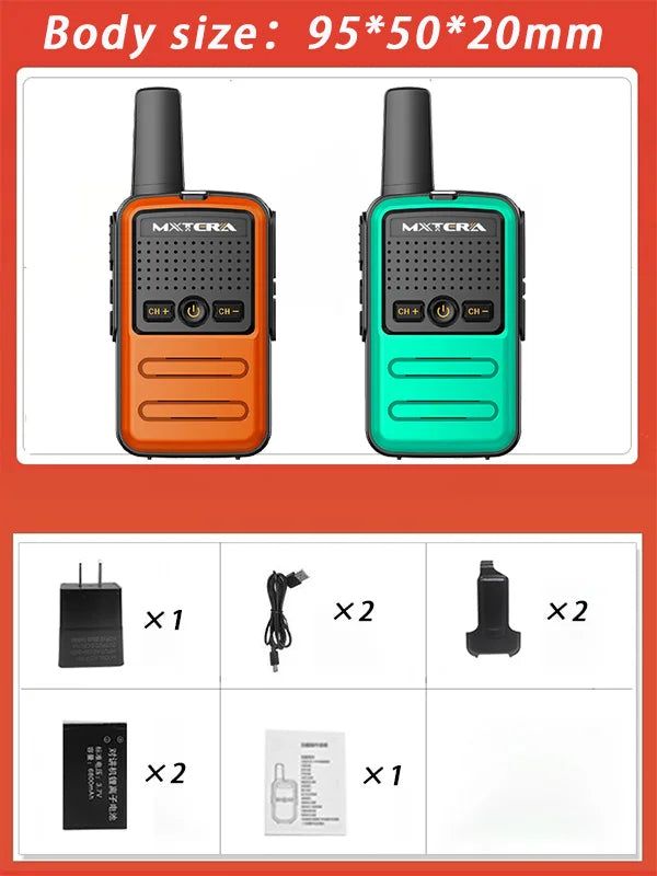 Walkie talkie battery operated radio  Mini Toy 1~5 Km UHF Gift Two Way Transceiver 1S 2S Tablet Colorful Fuselage New Kids Talki