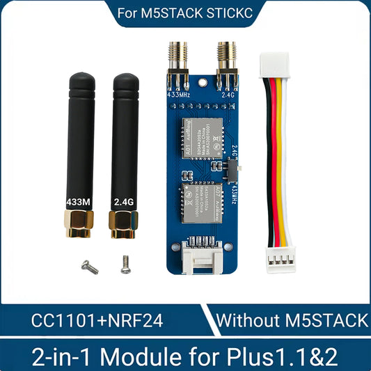 For M5Stack StickC Plus1.1 and 2 Compatible RF Module CC1101+NRF24 | Dual Frequency 433MHz+2.4GHz | Bruce Firmware Installed