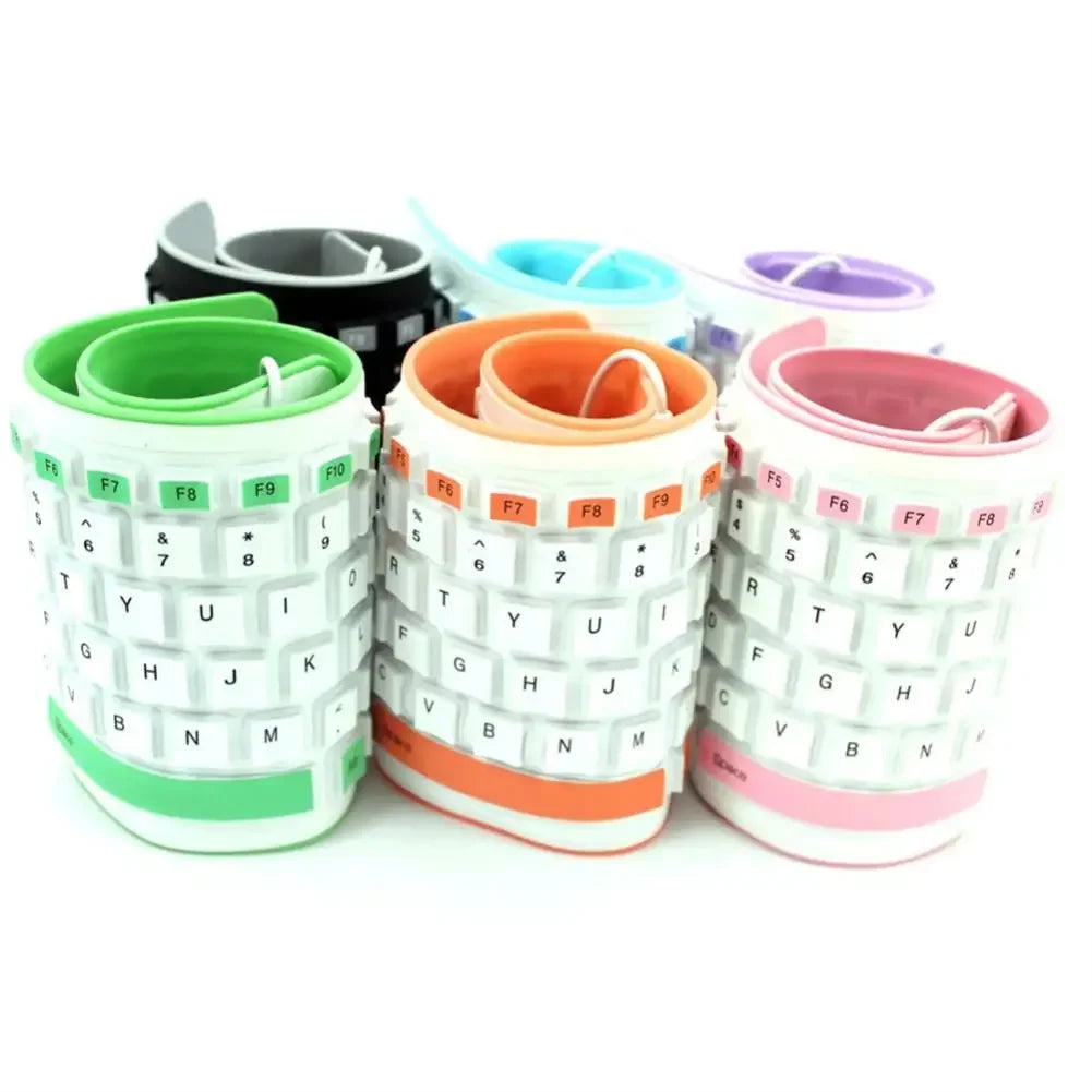 Portable Silent Foldable Silicone Keyboard Usb Flexible Soft Waterproof Roll Up Keyboard For Pc Laptop